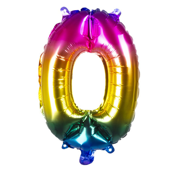 Folieballon 0 regenboog 21980