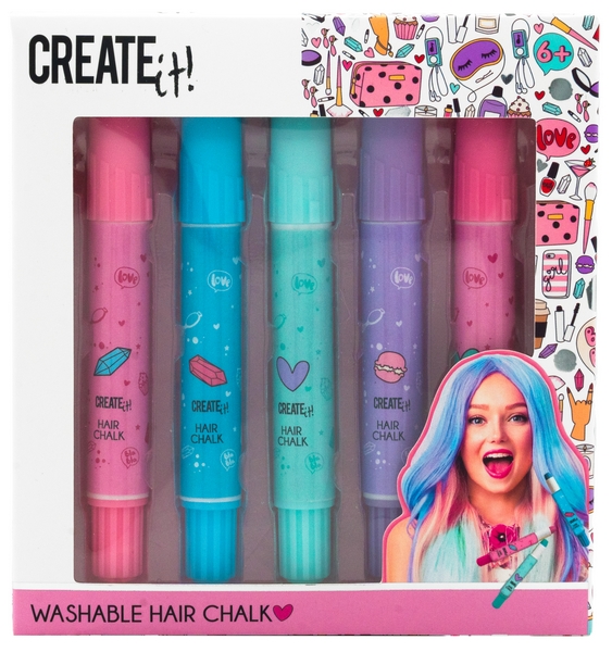 Create it! 5 haarkrijt pennen 884573