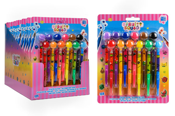 Fruitysquad pom pom 12 gelpennen FS60384