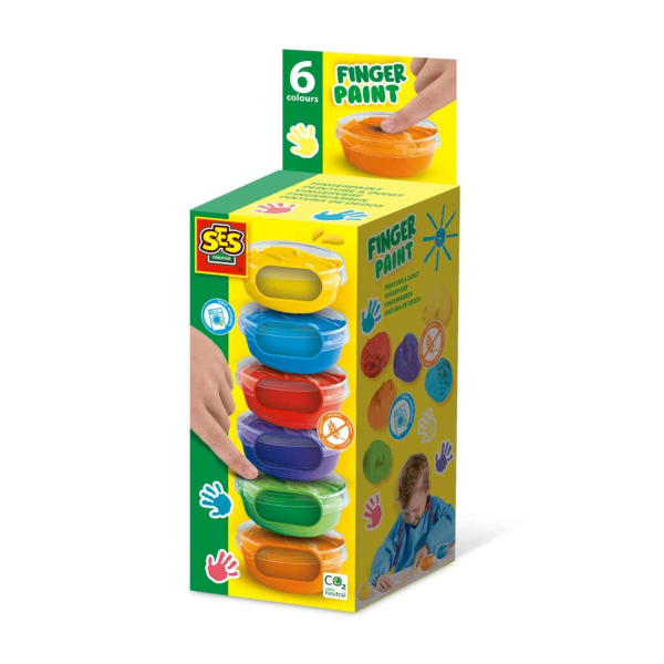 SES vingerverf 6 kleuren x 45 ml. 00398