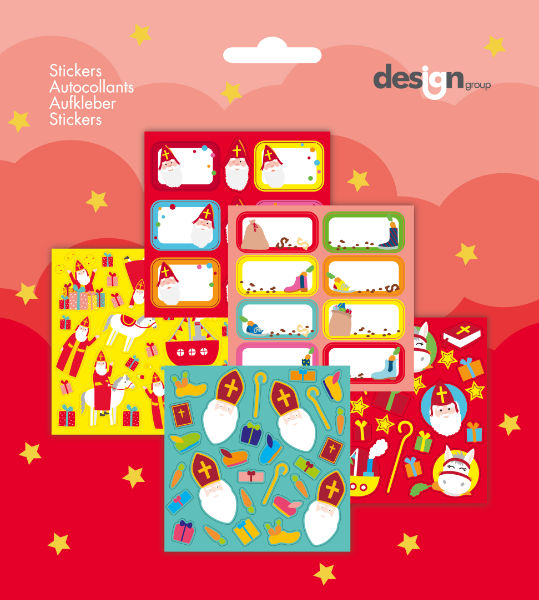 5 Pack Sticker vellen Sint LB-09095