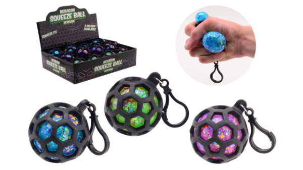 12 squeeze glitterbal sleutelhanger24628
