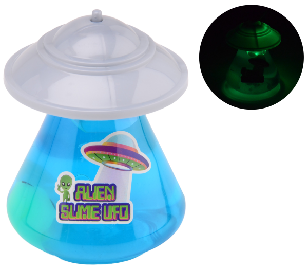 6 Ufo slijm met licht+glow i.t.d. 24599
