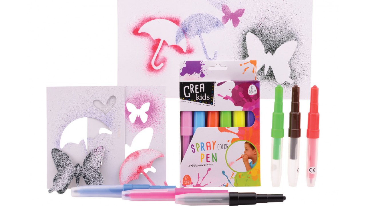 Crea kids Spray pennen set a 6 st. 28309