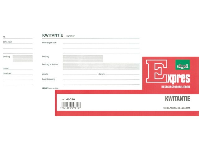 Expres kwitantieboek 84x205mm 40030