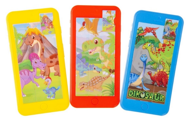 24 Schuifpuzzel dinosaurus 3 ass. 7128