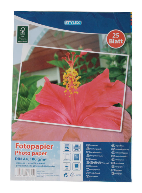 25 vel fotopapier A4 180 g/m3 40832