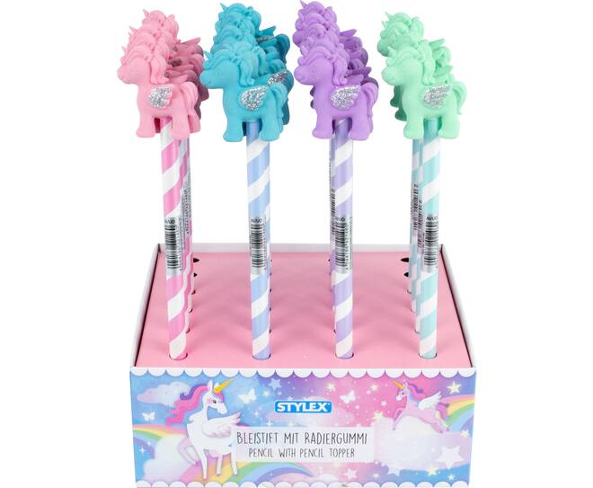24 Potloden met Unicorn gum 42146