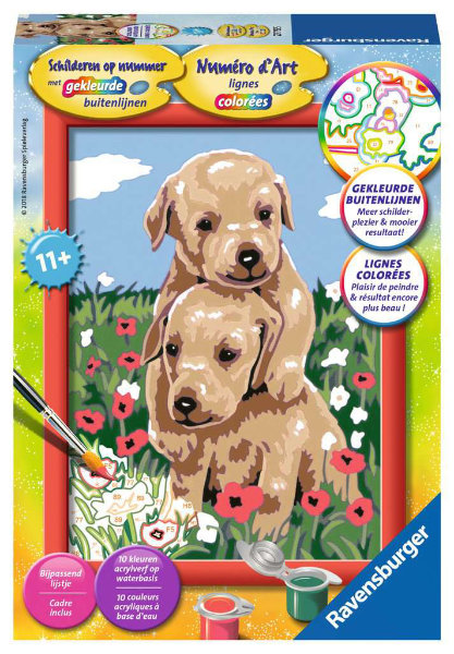 Schilderen op nr. knuffel. puppies 27715