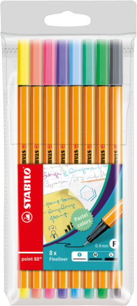 8 Stabilo point 88 pastel in etui 88/8-0