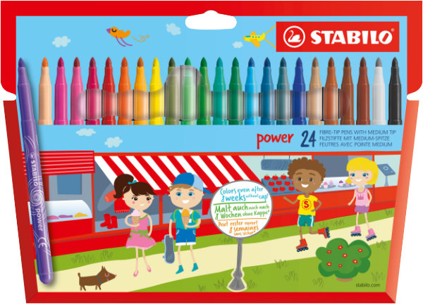 24 stabilo power viltstift in etui280/24