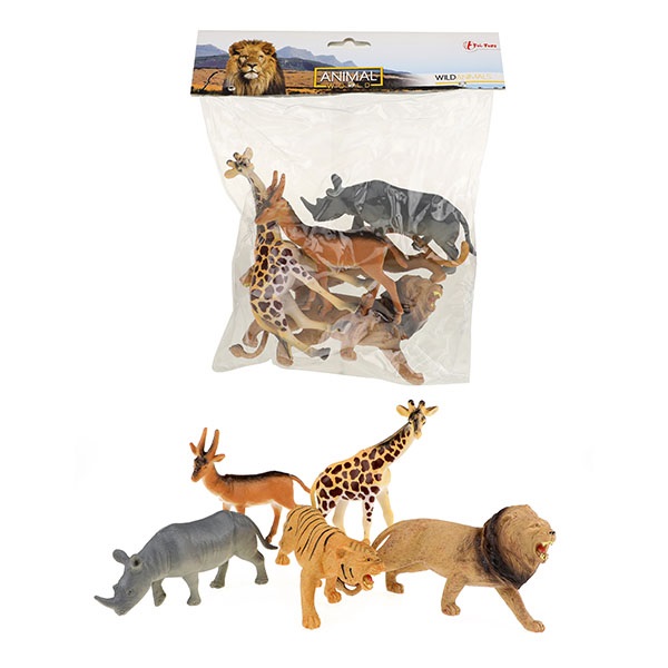 5 Wilde dieren in zak 34921Z
