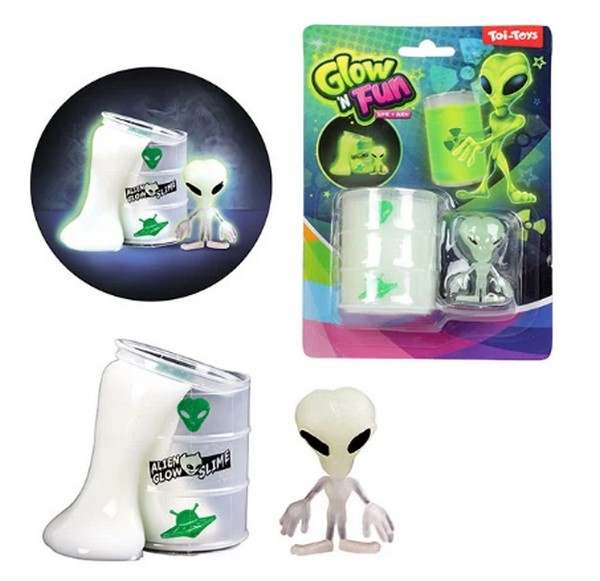 Olievat met glow inthe dark slijm 35808A