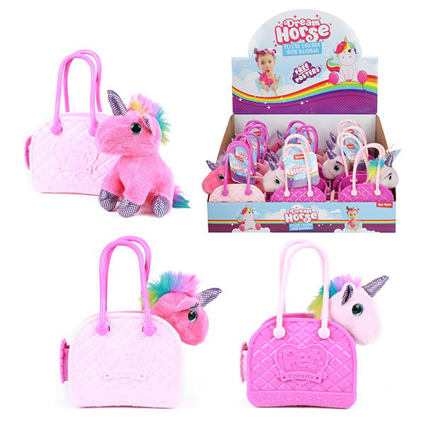 Pluche eenhoorn in handtas 2 ass. 75742Z