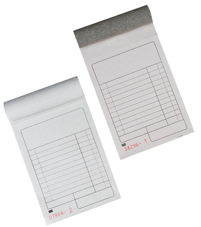 25 Kassabonboekjes 2x50 blad met carbon