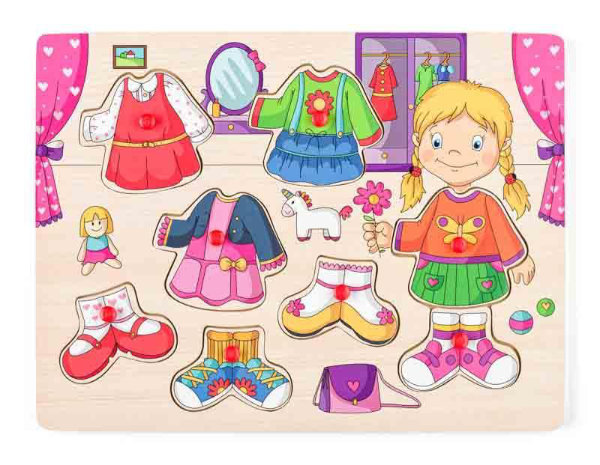 Woody aankleed puzzel meisje 90319