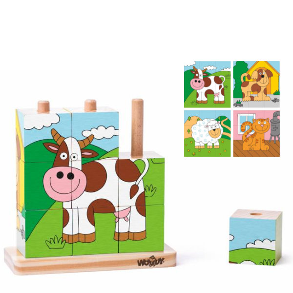 Woody kubuspuzzel dieren 93055